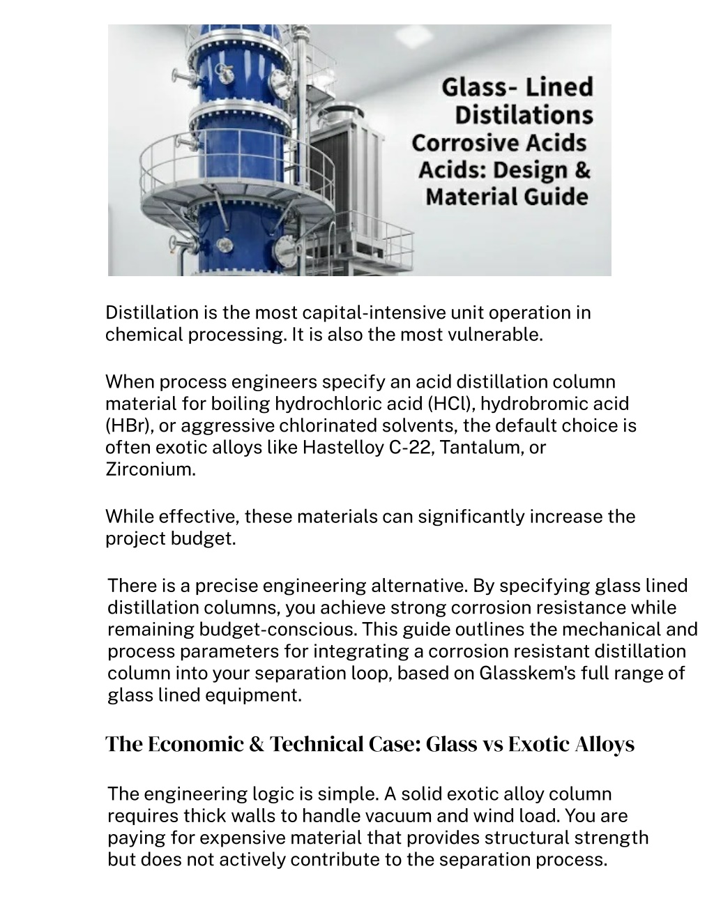 PPT - Glass-Lined Distillation Columns for Corrosive Acids PowerPoint ...