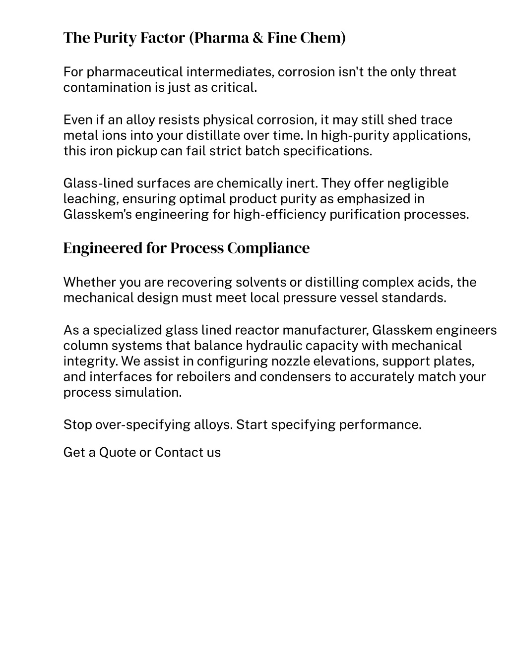 Purity Factor PPT - Glass-Lined Distillation Columns for Corrosive Acids PowerPoint ...