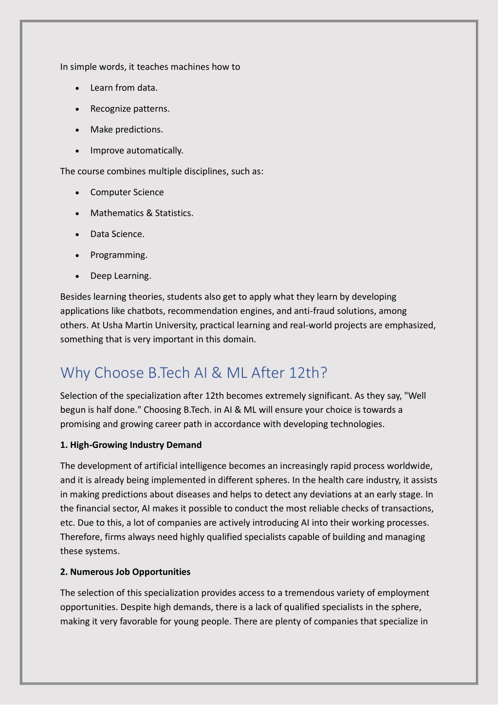 PPT - BTech in AI & ML Course Overview, Eligibility & Admission Process ...