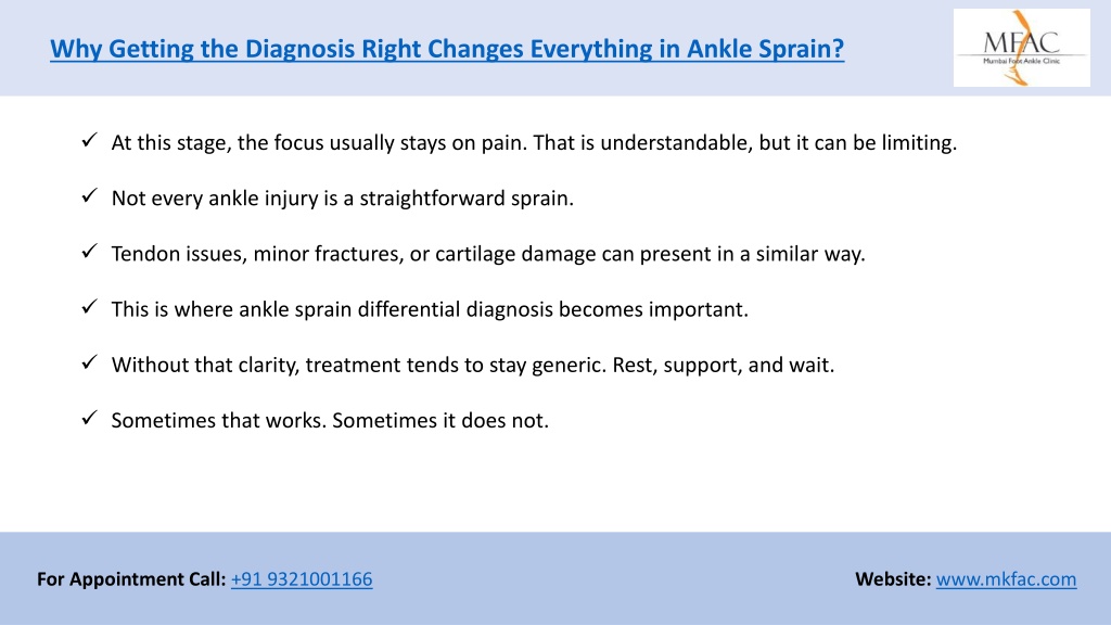 PPT - Acute and Recurrent/Chronic Ankle Sprains | MFAC PowerPoint ...