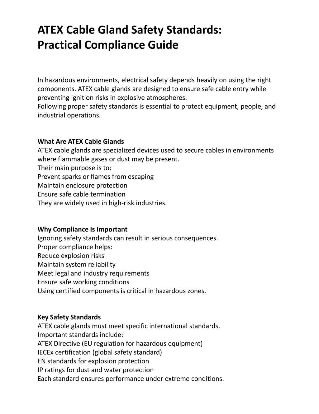 PPT - ATEX Cable Gland Safety Standards Practical Compliance Guide ...
