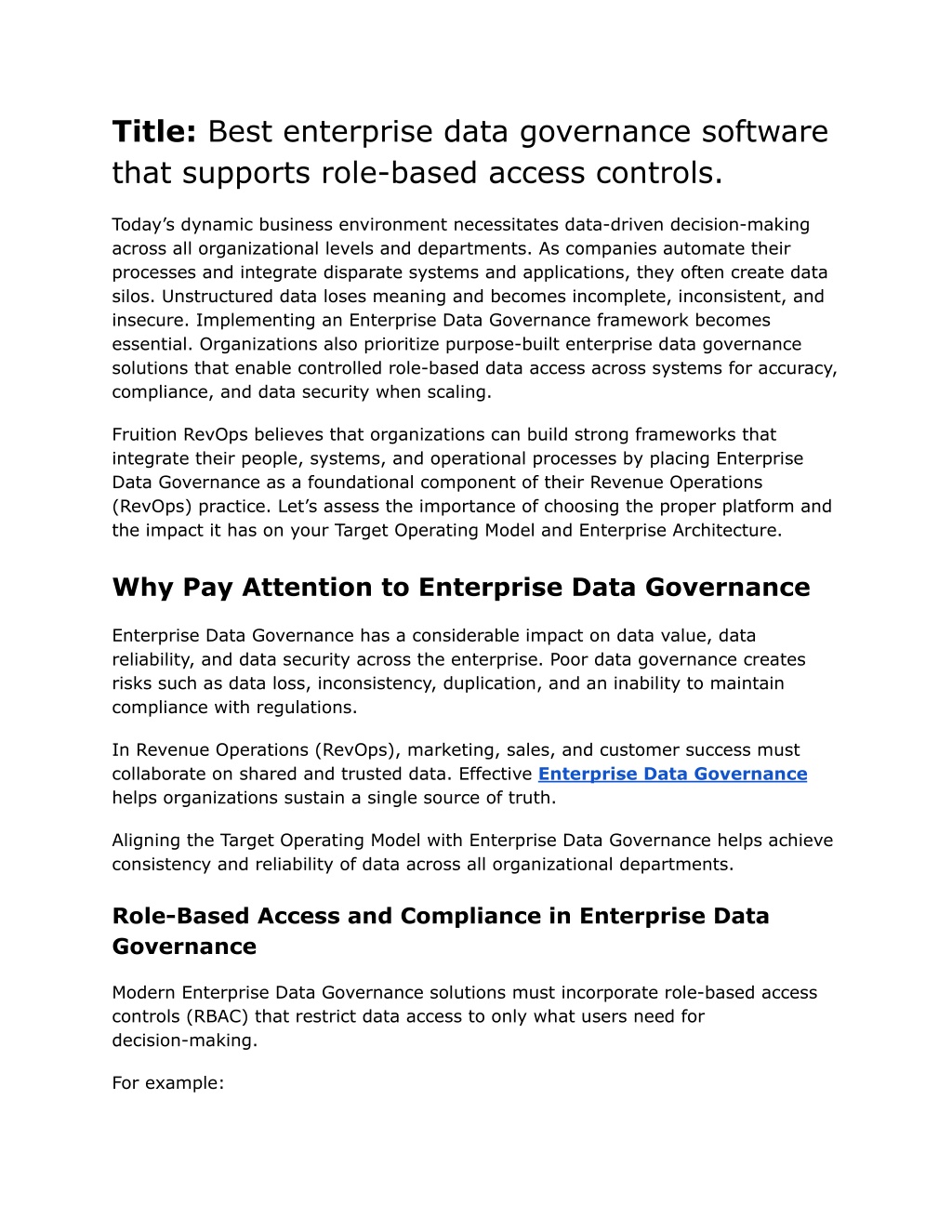 PPT - Best enterprise data governance software that supports role-based ...
