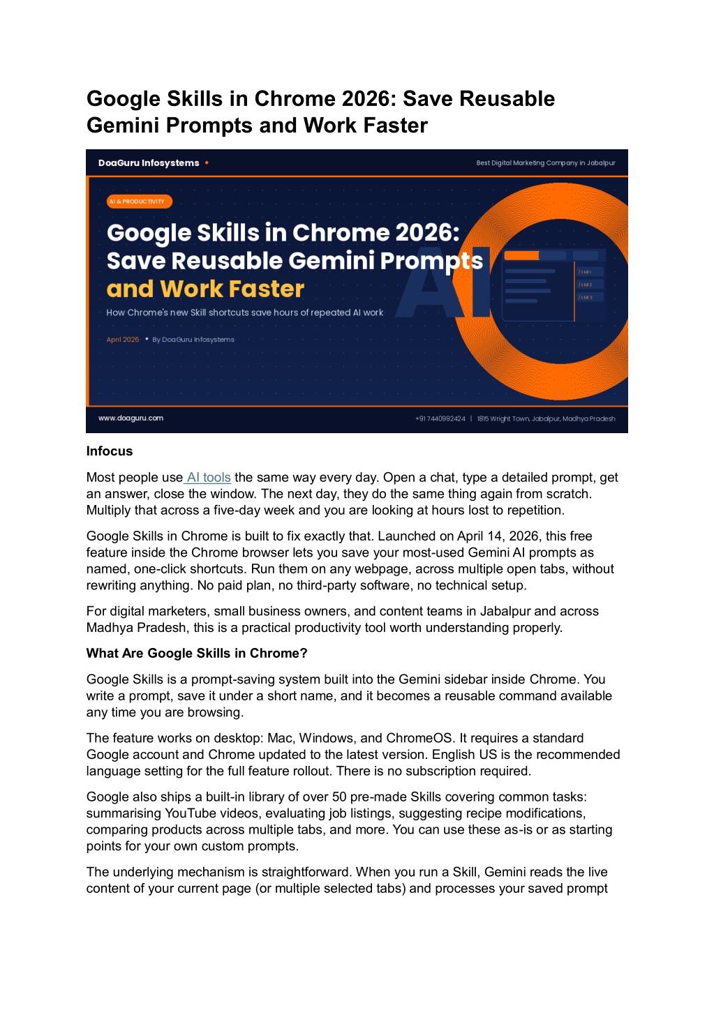 PPT - Google Skills in Chrome 2026: Save Reusable Gemini Prompts and ...