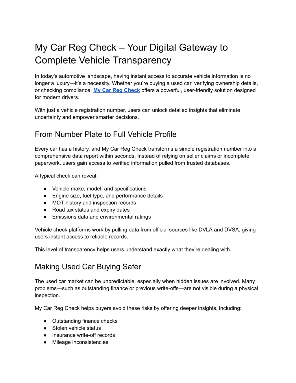 Car Rag Check PPT - My Car Reg Check – Your Digital Gateway to Complete Vehicle ...