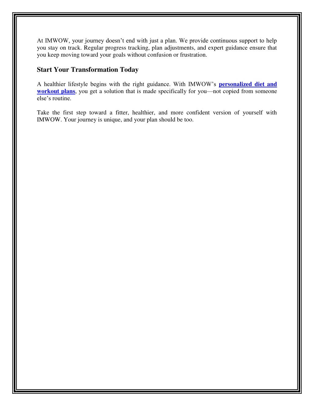 PPT - Personalized Diet and Workout Plan – Customized for You by IMWOW ...