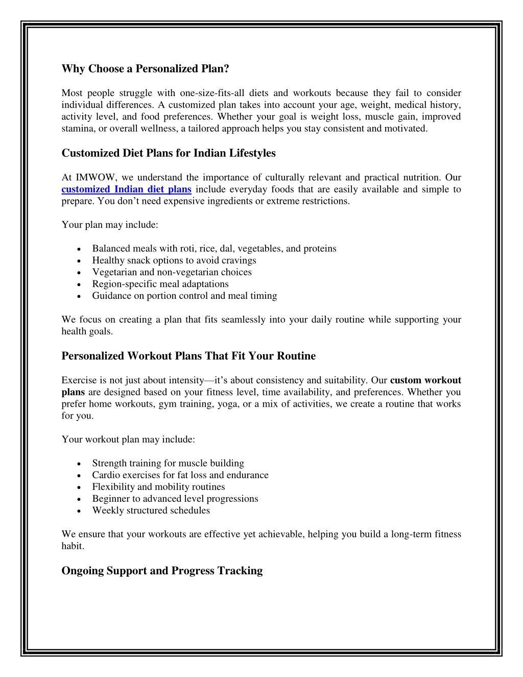 PPT - Personalized Diet and Workout Plan – Customized for You by IMWOW ...