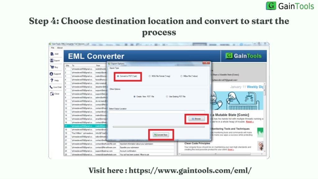 PPT - GainTools EML Converter to Convert EML Files on Windows ...