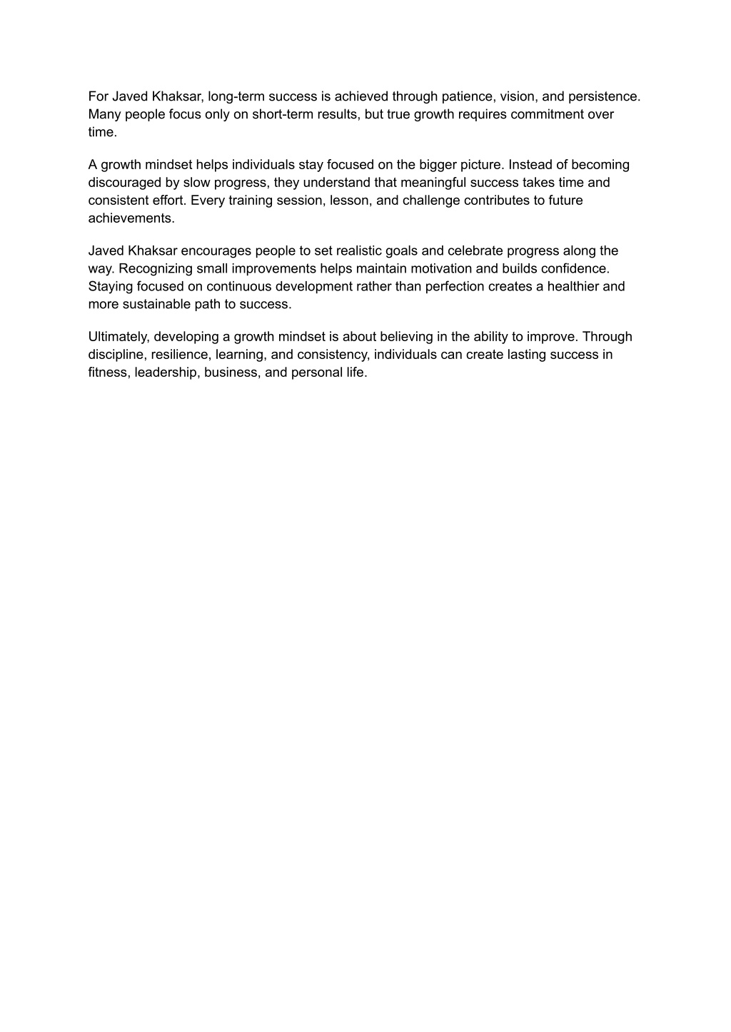 PPT - Javed Khaksar on Developing a Growth Mindset for Long-Term ...