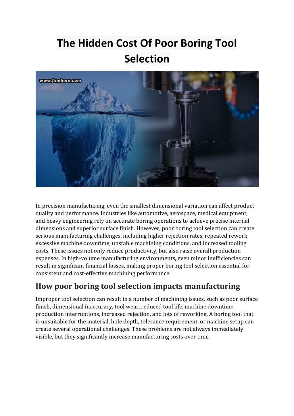 PPT - The Hidden Cost Of Poor Boring Tool Selection PowerPoint ...