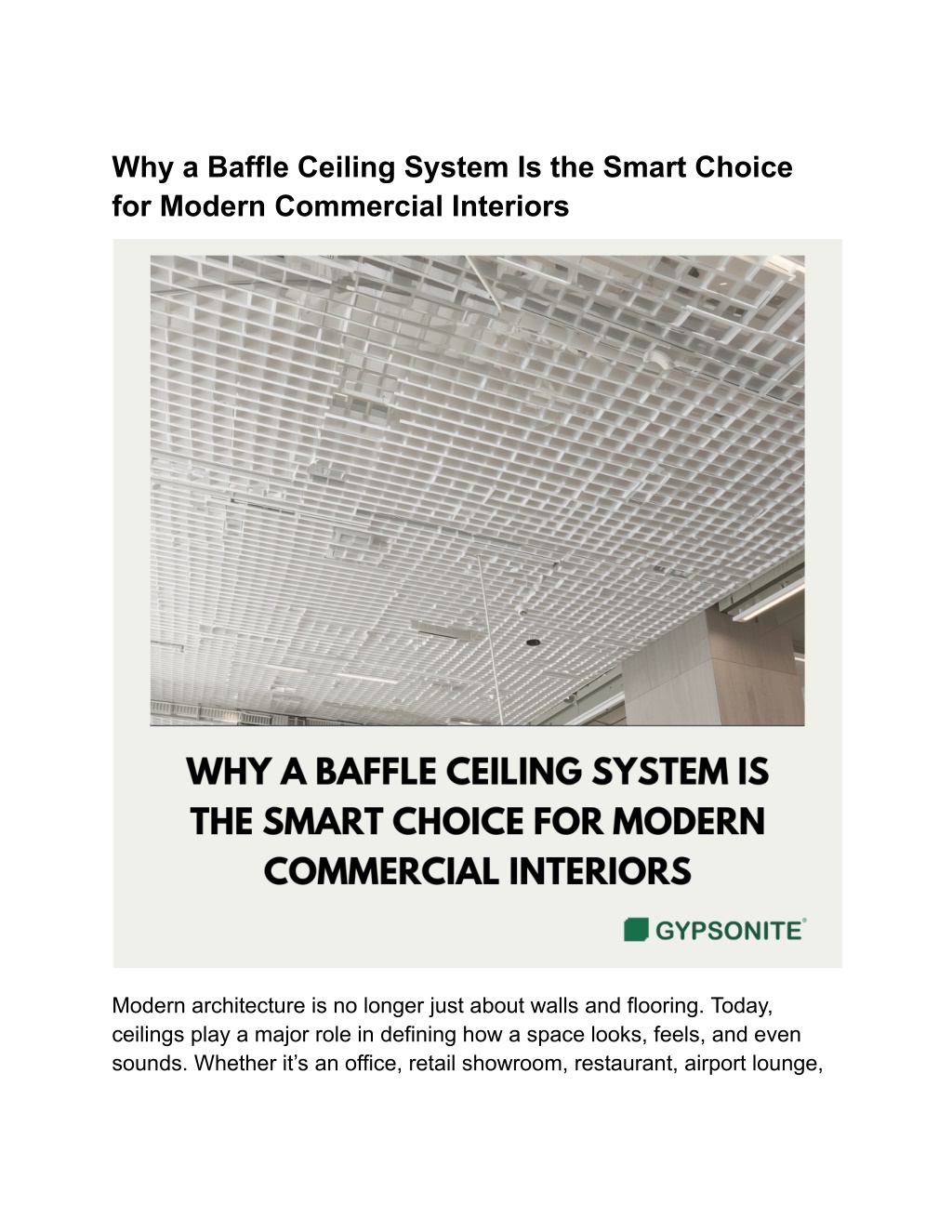 PPT - Why a Baffle Ceiling System Is the Smart Choice for Modern ...