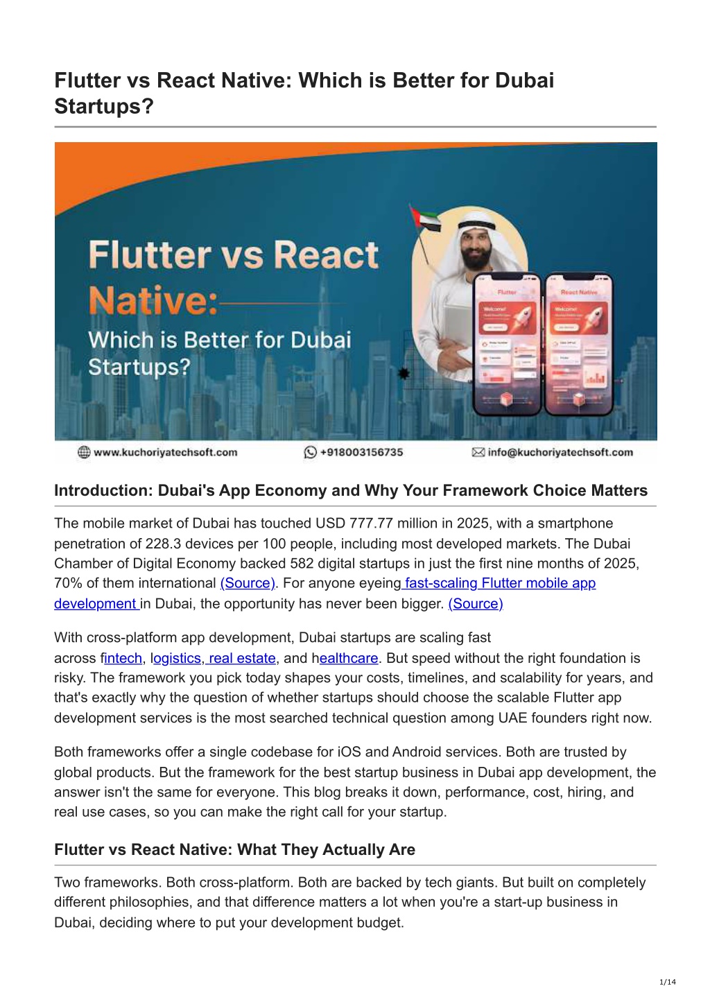 PPT - Flutter vs React Native Which is Better for Dubai Startups ...