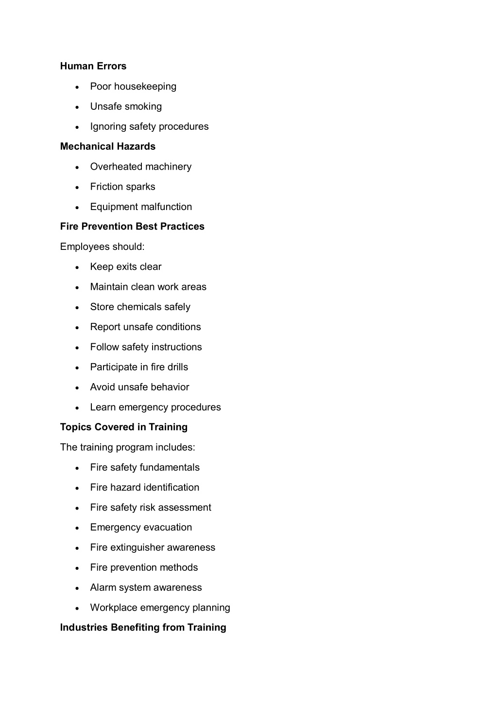Human Error Fire Risk PPT - Fire Risk Assessment Training for Employees PowerPoint ...