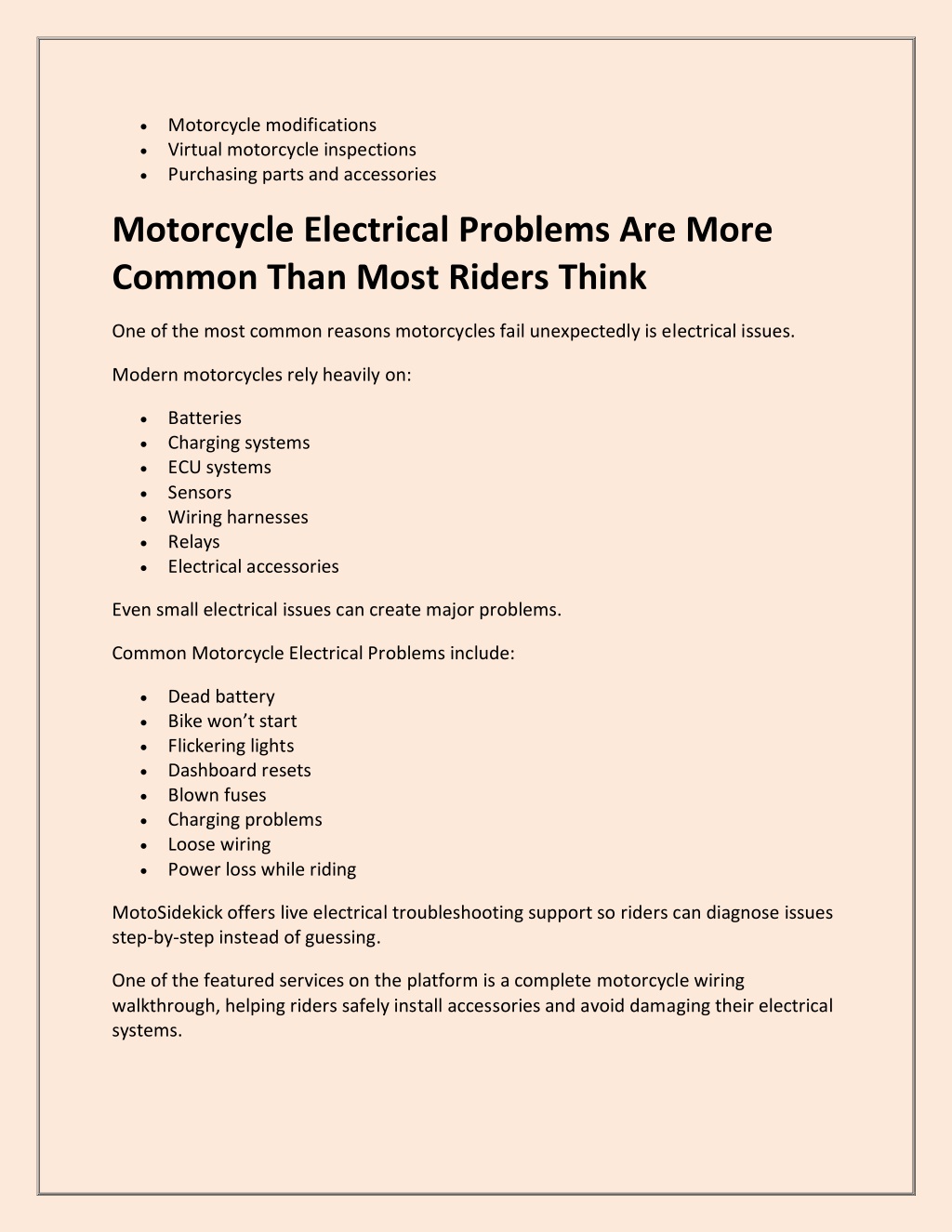 Motorcycle Problem PPT - How to Diagnose Motorcycle Problems Without Going to a Shop ...