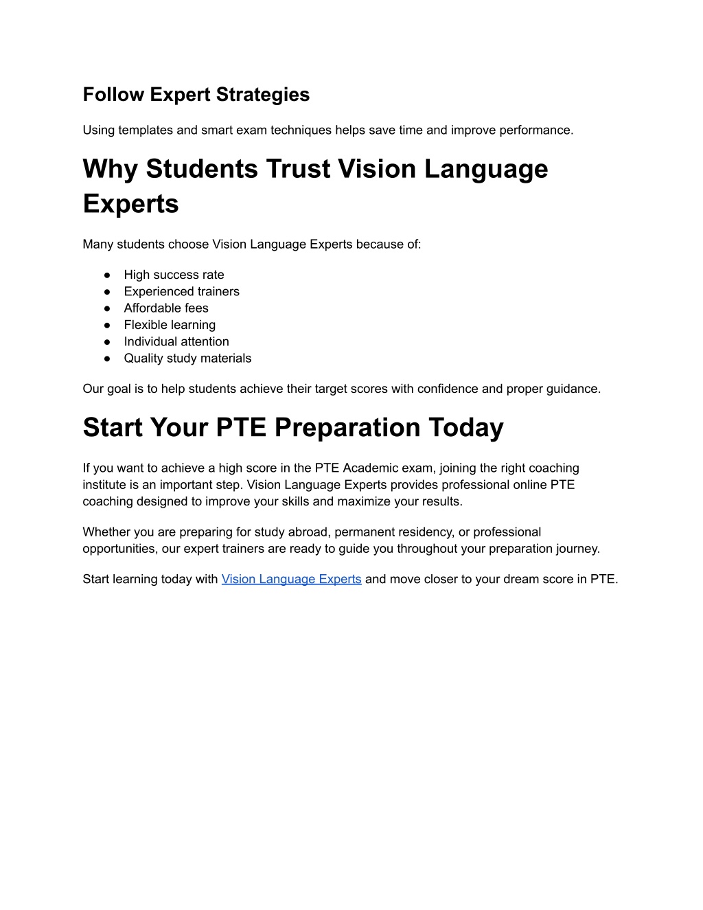 Vision Language Experts PPT - Top Online PTE Coaching for High Scores – Vision Language Experts ...