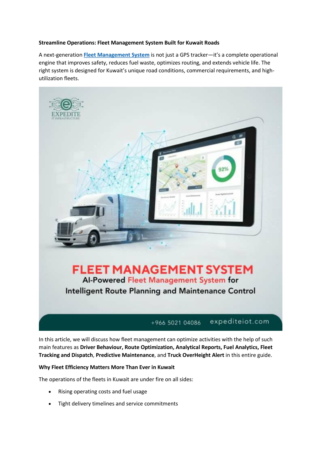 PPT - Streamline Operations - Fleet Management System Built for Kuwait ...