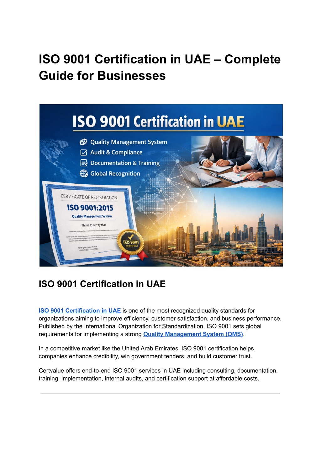 PPT - ISO 9001 Certification in UAE PowerPoint Presentation, free ...