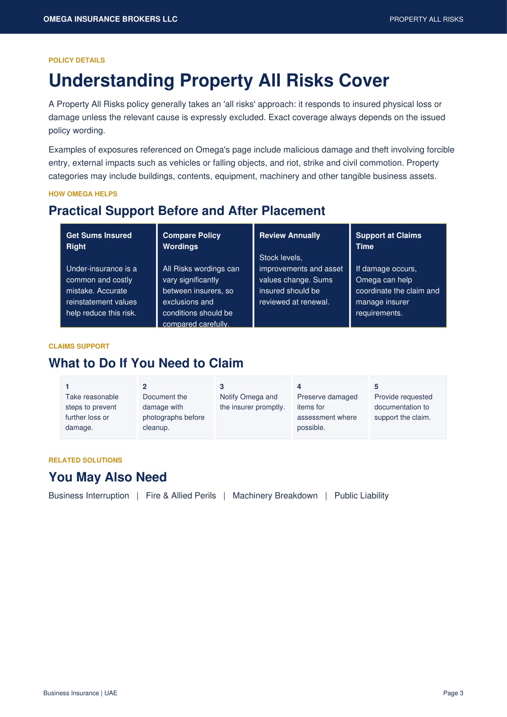 Business All Risk Insurance Examples PPT - Property All Risks Insurance Dubai, UAE – Protecting Business ...