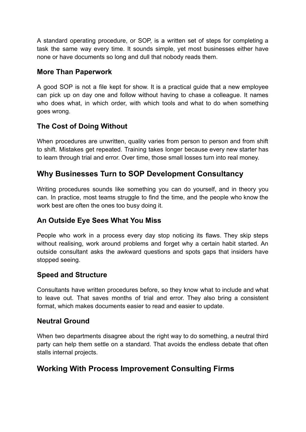 PPT - SOP Development Consultancy: Turning Daily Work Into Reliable ...
