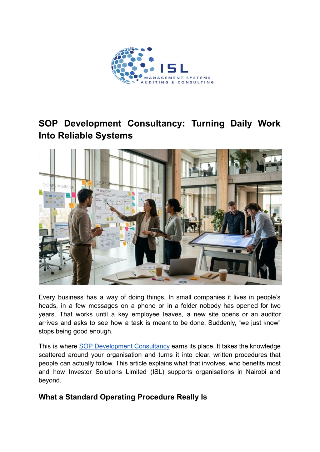 PPT - SOP Development Consultancy: Turning Daily Work Into Reliable ...